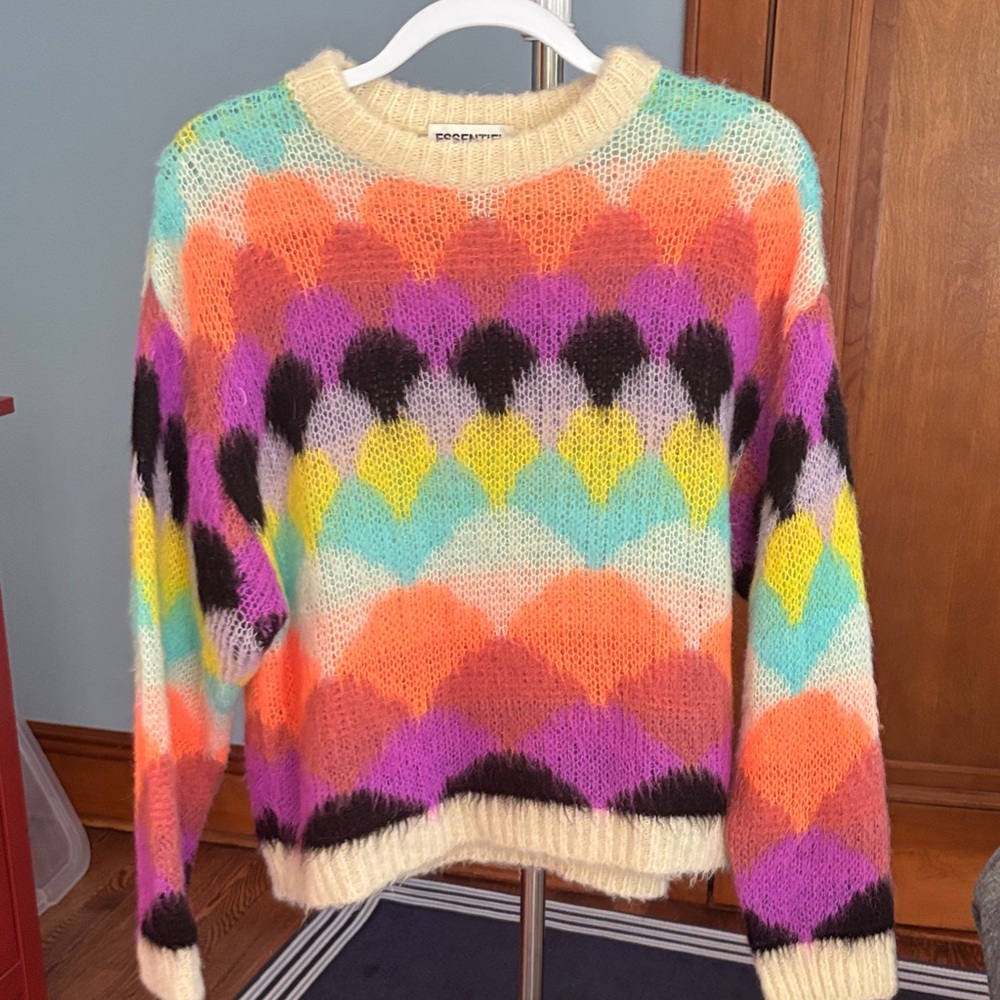 Essentiel Antwerp Colorful Scallop Knit Sweater